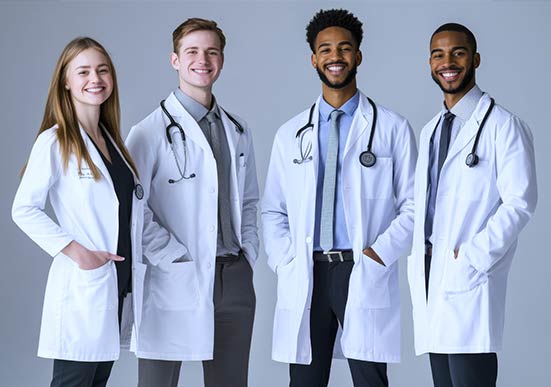 a group of young doctors